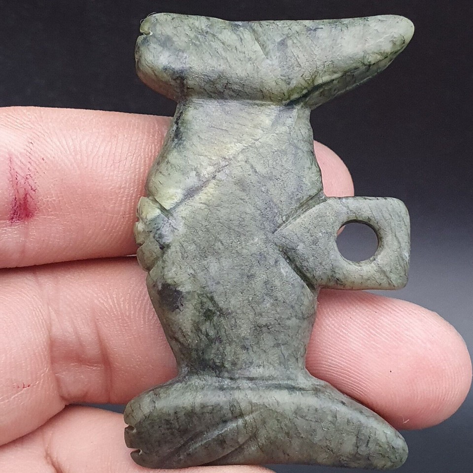 Ancien pendentif en jade en pierre de jade sculptée dynastie chinoise animaux... - $29.38