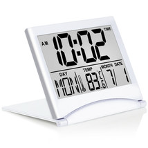 Betus Digital Travel Alarm Clock - Foldable Calendar Temperature Timer LCD Clock - $15.50
