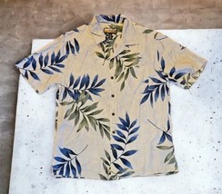 Havana Jacks Cafe Mens Hawaiian Palm Leaf Button Up Short Sleeve Shirt Medium - £19.35 GBP