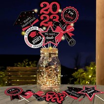 36Pcs Graduation Decorations For Class Of 2023 - Black Red Graduation Table Cent - £22.38 GBP