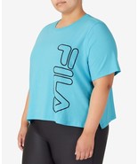 MSRP $35 Fila Plus Size Crewneck T-Shirt Aqua Size 3X - $17.10