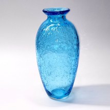 Vintage *Blenko* Hand Blown 9½&quot; Aqua Bubble Vase Pitcher Jug - Read Description* - £51.38 GBP