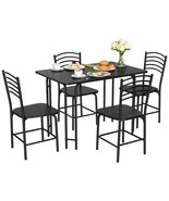5 Piece Dining Set Home Kitchen Table and 4 Chairs with Metal Legs Moder... - £184.81 GBP
