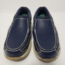 Dr Scholl&#39;s Mens Leather Boat Shoes Loafers Size 8D Slip-on Blue VGC - £19.38 GBP