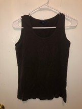 Lands End Womens SZ XS 2-4 Brown Sleeveless Tank Trim Neck &amp; Sleeves - $5.93