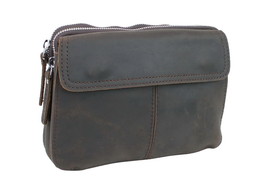 Vagarant Traveler Cowhide Leather Slim Shoulder Waist Bag LS37.DB - $79.00