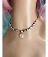 Vintage Sterling Silver/Gold Pendant In Blue Crystal Frame - $29.21