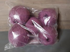 Fashion Plus Mill-End Yarn 1 Pound Purple 3 Fine Knitting Crocheting 5 Balls - $18.51