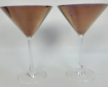 2 Copper Blue Toned Flashed Martini Glasses 7 1/8&quot; - $19.80
