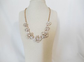 Charter Club 18&quot; w 2&quot;ext Rose Gold Tone Crystal Floral Frontal Necklace Y444 $39 - £9.38 GBP