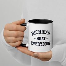 Michigan Beat Eeverybody Mug with Color Inside. Novelty Gift Mugs for Coffee, Te - $18.76+