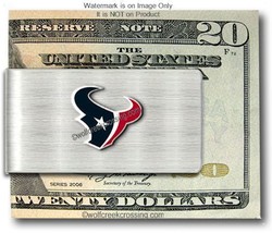 Houston Texans Stainless Steel Money Clip Football Hot! Nfl Sports Free Ship&#39; - £16.72 GBP