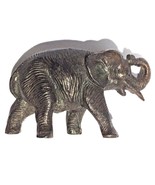 Vintage Miniature Elephant Figurine with Trunk Up  -  Solid Cast Metal - £12.04 GBP