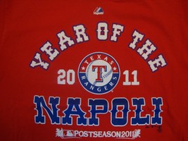 MLB Texas Rangers Baseball Red T Shirt Size L Napoli 2011 - £14.37 GBP