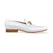 Belvedere Udine Shoes Genuine Caiman Crocodile and Lizard Loafer 1030 White image 2