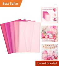 17GSM  Pink Tissue Paper - 120 Sheets, Perfect for Gifting &amp; Decoration - $32.62