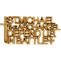 St. Michael Defend Us Lapel Pin (14K White Gold, Yellow Gold or Sterling Silver) - £62.90 GBP+