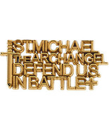 St. Michael Defend Us Lapel Pin (14K White Gold, Yellow Gold or Sterling... - £60.17 GBP+