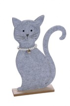 New Filzaufsteller, Cat, Grey, 7 7/8x1 5/8x11 5/8in, Handmade, Germany - £10.20 GBP