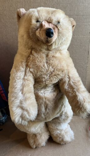 FOLKMANIS Hand Puppet Tan Bear Stuffed Animal Folktails Furry Folk Plush Toy 26" - £22.49 GBP
