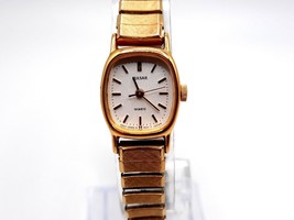Pulsar Watch Women New Battery Gold Tone Speidel Expendable Band 15mm - $19.99
