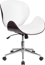 Mid-Back Mahogany Wood Conference Office Chair By Flash Furniture In White - £201.86 GBP