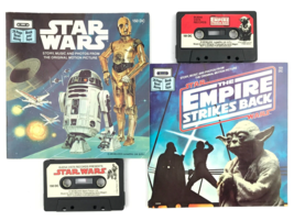 Star Wars Read Along Lot of 2 Vintage Books &amp; CASSETTE TAPES Star Wars &amp;... - £14.00 GBP