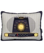 Wouff Barcelona Vintage Styled Radio Rectangular Throw Pillow NWT Retired Design - £23.80 GBP