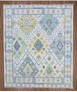 100% wool Silver Color 8x10 Hand Knotted Turkish Oushak  Area Rug, Free ... - £1,026.47 GBP