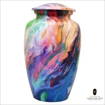 Adult Large Cremation Urn Funeral Urns for Human Ashes, Colorful with Velvet Bag - £57.83 GBP