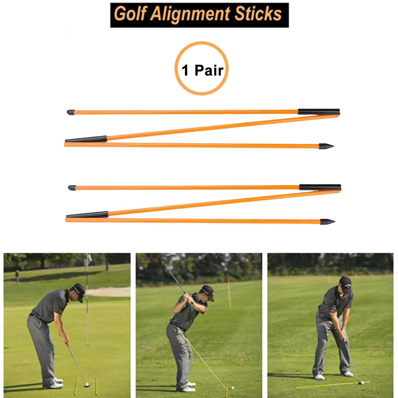 Sporting 2 Pack Portable Golf Training Equipment For Aiming Putting Full Swing T - £23.90 GBP