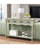 Farmhouse Sofa Console Table 48-Inch 2-Drawer Open Storage Shelf Accent ... - £166.14 GBP