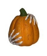Halloween Orange Pumpkin Skeleton Hands Spooky Standing Decor (SHIPS IN ... - $23.41 CAD
