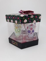 Halloween Sugar Skull 5pc Set of Tall Shot Glasses Day of the Dead 2 fl oz - £11.09 GBP