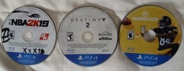 Lot Of 3 Sony PS4 Games - Destiny 2, Madden Nfl 19 &amp; Nba 2K 19 - Discs Only - £16.11 GBP