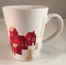 Starbucks Coffee Mug Cup 2013 Holiday Houses Trees Christmas - £7.72 GBP