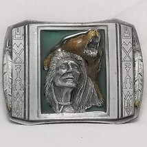 Belt Buckle Pewter 1990 The Guardian Native American Indian USA Bergamot - $87.49