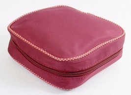 Zippered Jewelry Caddy, Maroon w/Dots, Nylon Microfiber Shell, Travel or Storage - £7.01 GBP