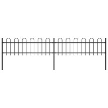 vidaXL Garden Fence with Hoop Top Steel 11.2&#39; Black - £133.97 GBP