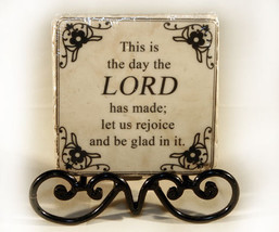 Plaque with Inspirational Verse on Black Metal Stand - £6.40 GBP