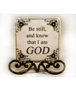 Be Still Inspirational Plaque with Black Metal Stand - $10.96 CAD