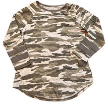 Lucky Brand women&#39;s camo 3/4 sleeve top tee size Small *Flaw - $11.99