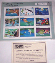 Disney Peter Pan Tinker Bell Postage Stamps Classic Fariytales Grenada Vintage - $29.95