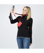 Clip N&#39; Carry Crossbody Phone Strap Carrier Pouch Wallet Preppy Red Blac... - $451.20 MXN