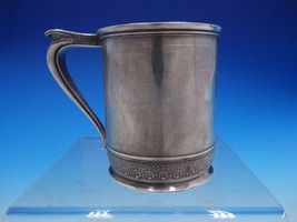 1870s Vintage English Silver Baby Cup with Tulip and Foliage Border (#4228) - £386.49 GBP