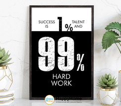 Success is 1% Talent Wall Art Motivational Poster Inspirational Office Decor Art - £20.07 GBP+