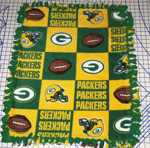 Green Bay Packers Patch Fleece Baby Blanket Pet Lap Security 30" x 24"  NFL  - £34.25 GBP