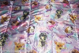 Purple Pink Satin Chihuahua Dog Toddler Quilt Heiress Born Rule Prince Blanket - $24.95