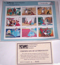Disney Cinderella Postage Stamps Classic Fariytales  Grenada Vintage Ret... - $29.95
