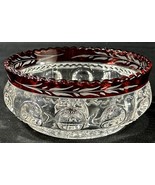 Antique Ruby Stain EAPG Bowl – World’s Fair Souvenir – Cut to Clear, 4” - $34.95
